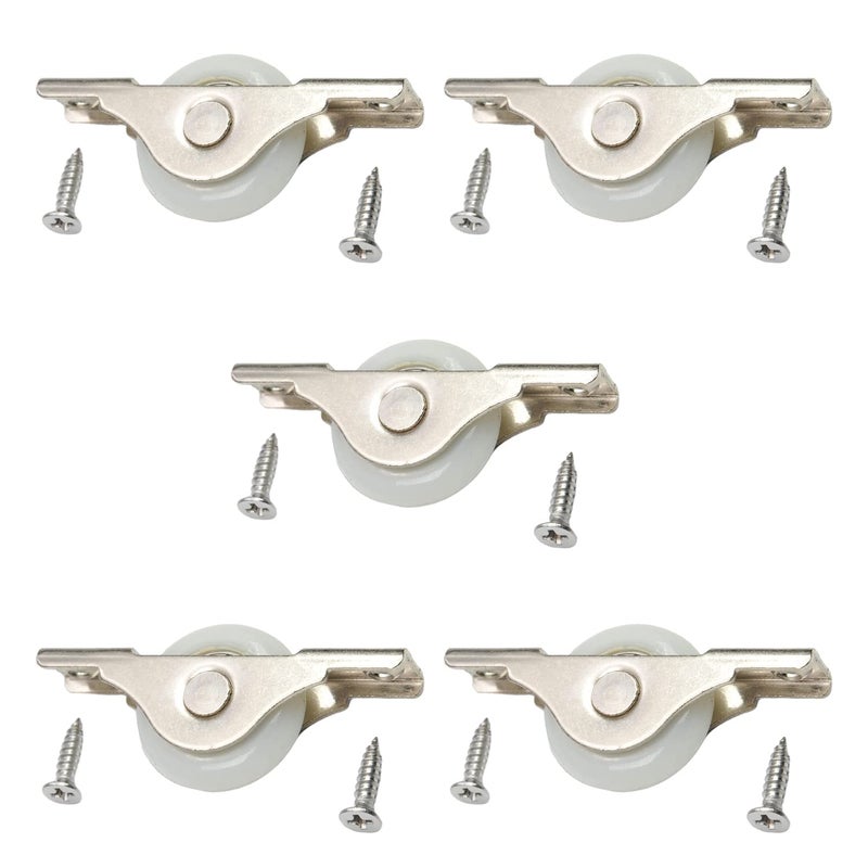 MroMax 5Pcs Screen Door Rollers 29mm/1.14"" Dia White Sliding Wheel Electroplating Sliding Wheel with Stainless Steel Shell for Garage Screen Door - Image 1